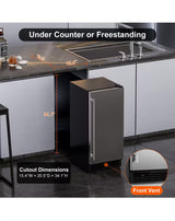 15 in. 22 lb. Built-In Ice Maker in Stainless Steel with Reversible Door, Crescent Ice
