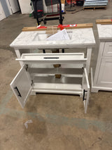 Doveton 36 in. W x 19 in. D x 34.5 in. H Single Sink Bath Vanity in White with White Engineered Stone Top