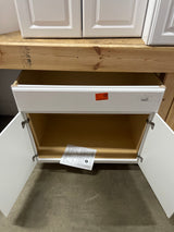 Hampton 36 in. W x 24 in. D x 34.5 in. H Assembled Sink Base Kitchen Cabinet in Satin White