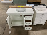 Palace 43 in. Single Sink Freestanding White Bath Vanity with White Quartz Top and Backsplash Assembled