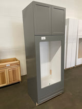 Designer Series Melvern 33 in. W x 24 in. D x 90 in. H Assembled Shaker Double Oven Kitchen Cabinet in Storm Gray