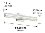 Exalto 27 in. 1 Light Chrome Modern Integrated LED 3 CCT Vanity Light Bar for Bathroom with Glass
