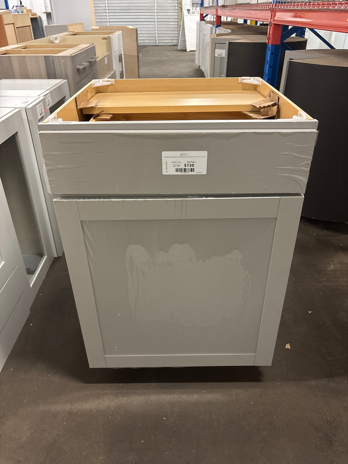 Westfield Dusk Gray Shaker Stock Assembled Base Kitchen Cabinet (24 in. W x 23.75 in. D x 35 in. H)