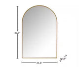 Large Arched Gold Classic Accent Mirror (39 in. H x 26 in. W)