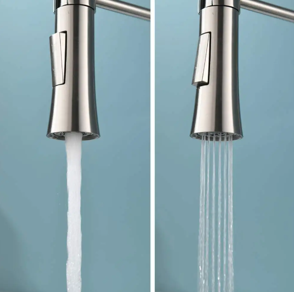 Modern Spring Neck Faucet with Pull-Down Sprayer