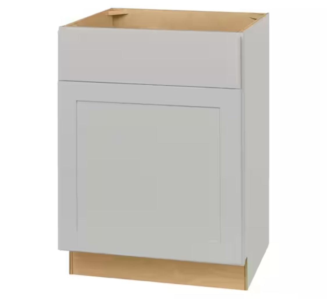 Avondale 24 in. W x 21 in. D x 34.5 in. H Ready to Assemble Plywood Shaker Sink Base Bath Cabinet in Dove Gray