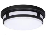 11 in. Round Black Integrated LED Indoor Outdoor Ceiling Light Flush Mount Adjustable CCT 830 Lumens Wet Rated