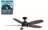 Daniel Island 52 in. White Color Changing Integrated LED Outdoor Matte Black Ceiling Fan with Light Kit and Remote