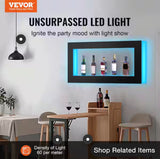 24-Bottles LED Lighted Liquor Bottle Display 48 in. Illuminated Home Bar Shelf 7 Static Colors Wine Racks