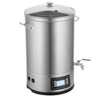 Electric Brewing System, 8 Gallon All-in-One Home Beer Brewer, 304 Stainless Steel Stock Pot with Glass Lid, Handle