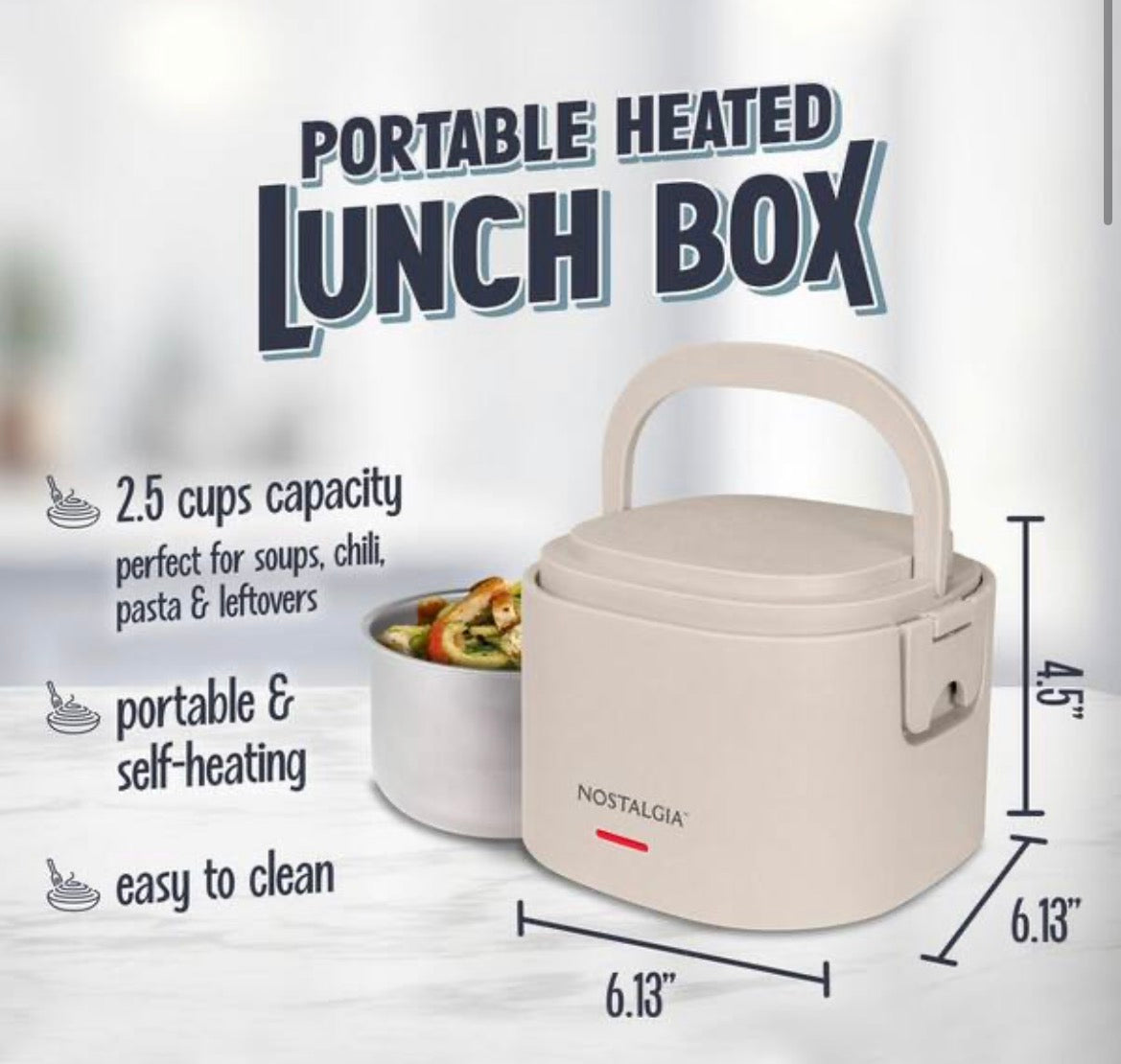 Oatmeal 20 oz. Portable Heated Lunch Box