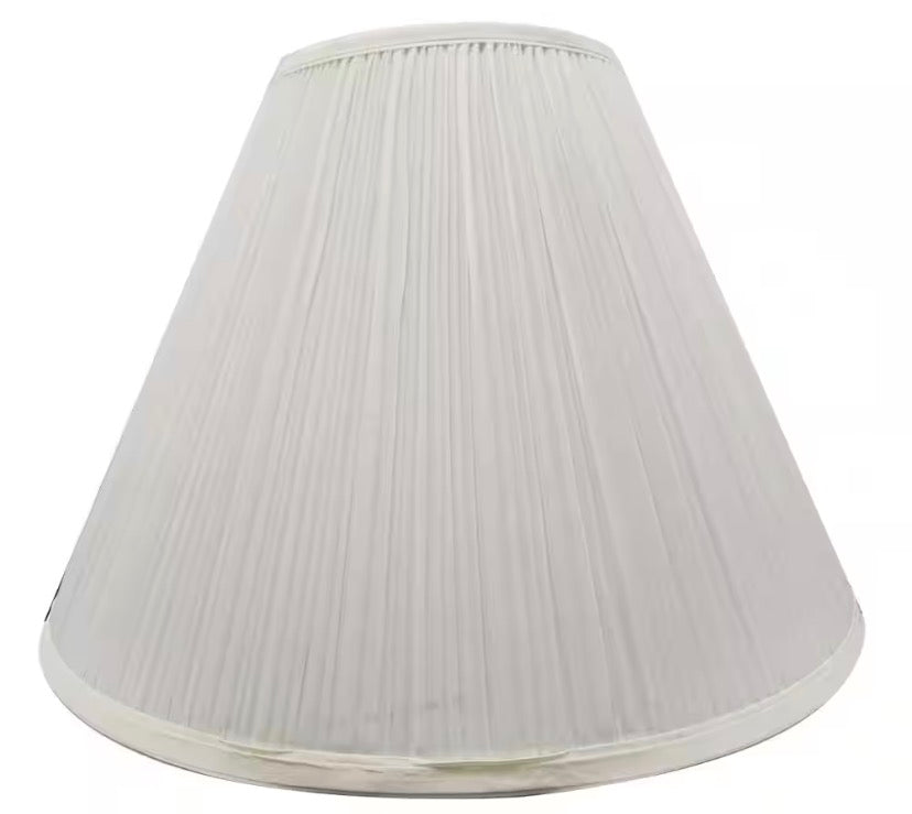 Mix and Match 17 in. DIA x 12.5 in H Eggshell Finish Linen Round Table Lamp Shade with Spider Fitter