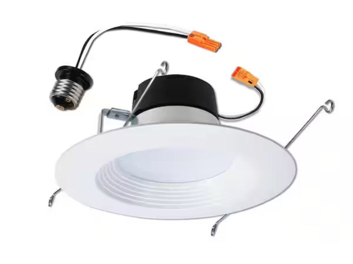 LT 6 in. Adjustable CCT Canless IC Rated Dimmable Indoor, Outdoor Integrated LED Recessed Light Kit (4-Pack)