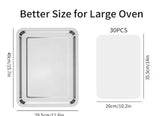 Oven Air Fryer Basket and Tray Set, 15.6in. Stainless Steel Baking Tray, Oil Drip Tray for Baking Grilling