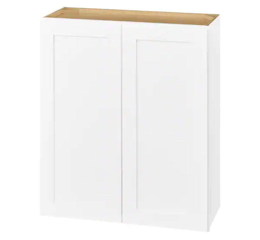 Avondale Shaker Alpine White Ready to Assemble Plywood 30 in Wall Kitchen Cabinet (30 in W x 36 in H x 12 in D)