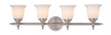 Olgelthorpe 29.8 in. 4-Light Brushed Nickel Bathroom Vanity Light Fixture with Bell Shaped Frosted Glass Shades