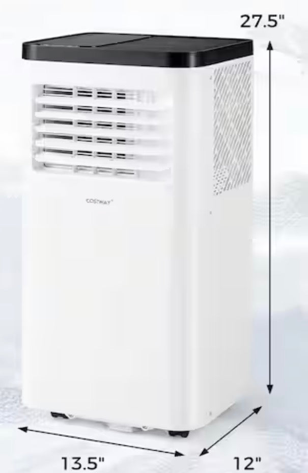 10000 BTU (ASHRAE) Portable Air Conditioner with Fan and Dehumidifier Remote Control