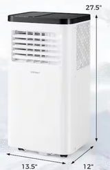 10000 BTU (ASHRAE) Portable Air Conditioner with Fan and Dehumidifier Remote Control