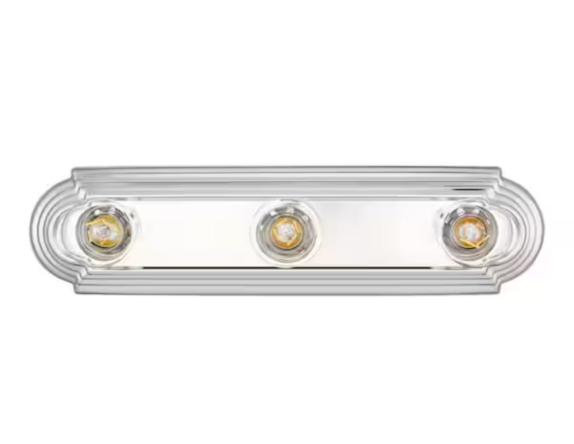 18 in. 3-Light Chrome Finish Vanity Light