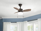 Triplicity 30 in. Indoor LED Matte Black Ceiling Fan with Light