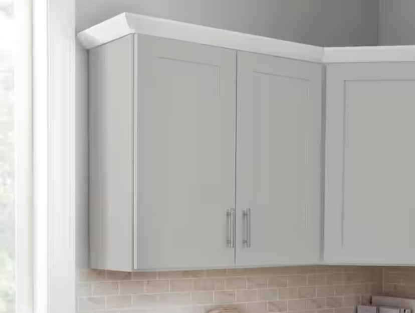 Avondale Shaker Dove Gray Quick Assemble Plywood 30 in Wall Cabinet (30 in W x 42 in H x 12 in D)