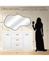 26 in. W x 43 in. H Irregular Black Aluminum Alloy Framed Asymmetrical Wall Mirror