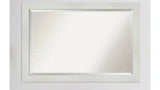 Medium Rectangle Glossy White Beveled Glass Modern Mirror (28.25 in. H x 40.25 in. W)