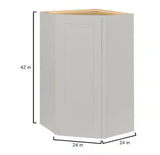 Avondale 24 in. W x 24 in. D x 42 in. H Ready to Assemble Plywood Shaker Diagonal Corner Kitchen Cabinet in Dove Gray