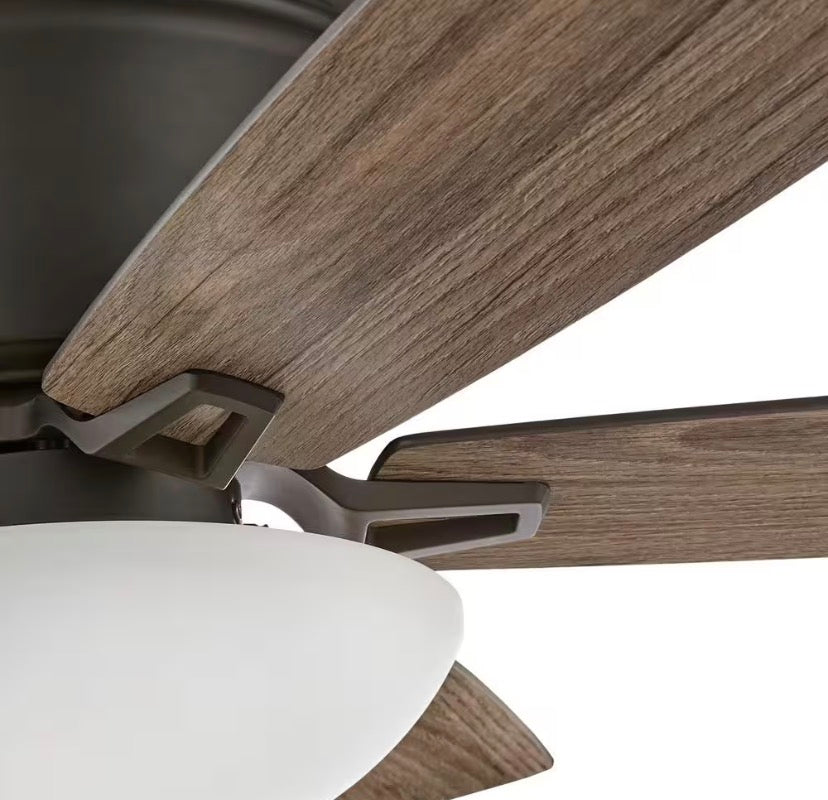 Melrose 52 in. Indoor LED Hugger Bronze Dry Rated Ceiling Fan with Light Kit and 5 Reversible Blades