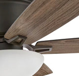 Melrose 52 in. Indoor LED Hugger Bronze Dry Rated Ceiling Fan with Light Kit and 5 Reversible Blades