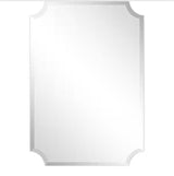 Frameless Rectangle Scalloped Beveled Wall Mirror(Product Width in.24 x Product Height in.36)