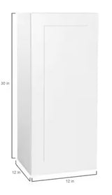Avondale 12 in. W x 12 in. D x 30 in. H Ready to Assemble Plywood Shaker Wall Kitchen Cabinet in Alpine White