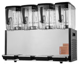 4 Tanks 12L Commercial Beverage Dispenser, Juice Tea Drink Machine, 510W Stainless Steel, 45Â°F-54Â°F Cooling
