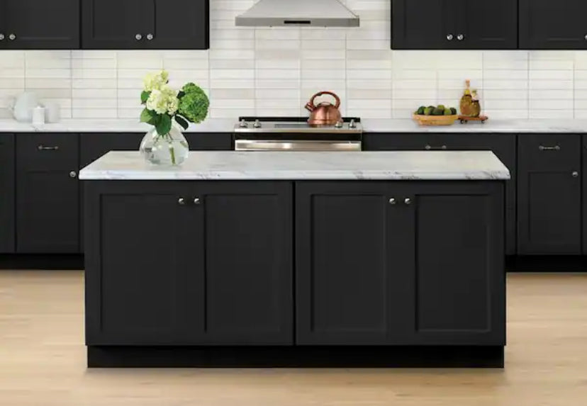 Avondale 30 in. W x 24 in. D x 34.5 in. H Ready to Assemble Plywood Shaker Microwave Base Kitchen Cabinet in Raven Black