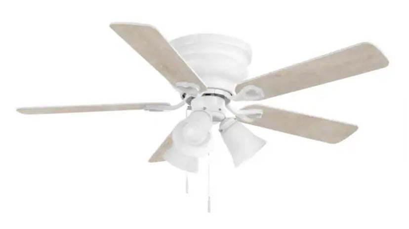 Clarkston II 44 in. LED Indoor White Ceiling Fan with Light Kit