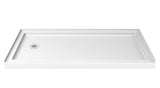 SlimLine 60 in. x 34 in. Single Threshold Shower Pan Base in White with Left Hand Drain