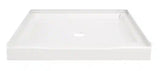 Classic 500 36 in. L x 36 in. W Alcove Shower Pan Base with Center Drain in High Gloss White