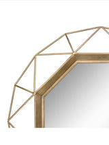 Medium Round Gold Art Deco Mirror (29.75 in. H x 29.75 in. W)