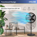 18 in. 3 Speed Oscillating Pedestal Fan with Adjustable Height, Easy Assembly, and Quiet Cooling for Any Room in Black