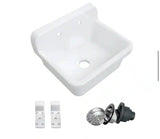 Mason 10 Gallon 20 in. D x 24 in. W Wall Mount Laundry/Utility Sink in Crisp White with Basket Strainer