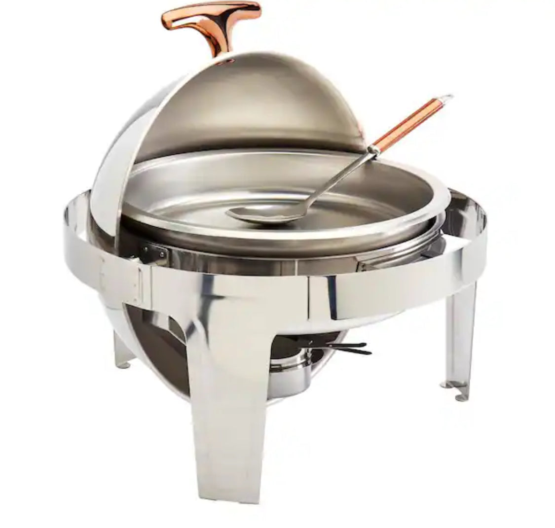 5PC 6.3 QT Roll Top Chafing Dish