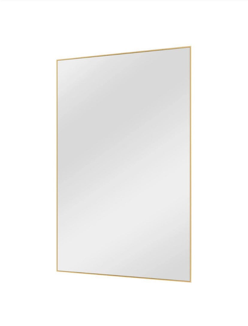 59 in. x 35 in. Modern Rectangle Framed Gold Floor Leaning Mirror