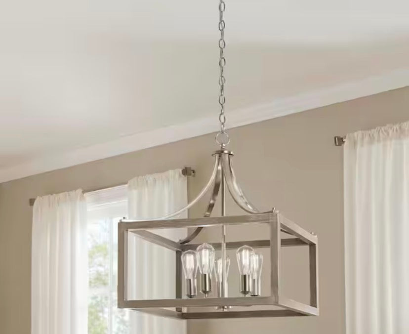 Brielle 60-Watt 1-Light Matte Black Shaded Pendant Light with Cage Shade