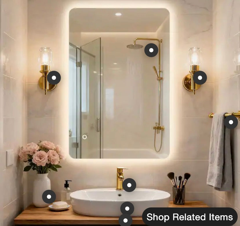 24 in. W x 36 in. H Rectangular Frameless LED Backlit Light with 3-Color Bathroom Vanity Wall Mirror