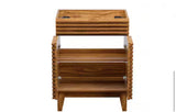 Mid-Century 24 in. Freestanding Bathroom Cabinet Vanity with Storage in Walnut (Sink Basin Not Included)