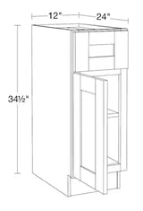Richmond Verona White Plywood Shaker Ready to Assemble Base Kitchen Cabinet with Soft Close 12 in.x 34.5 in. x 24 in.
