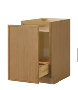 Leyton 18 in W x 24 in D x 34.5 in H Ready to Assemble Plywood Slim Shaker Double Trash Can Kitchen Cabinet in White Oak