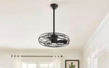 Heritage Point 25 in. Integrated LED Indoor/Covered Outdoor Matte Black Ceiling Fan with Light and Remote Control