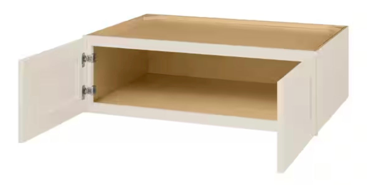 Avondale 36 in. W x 24 in. D x 12 in. H Ready to Assemble Plywood Shaker Wall Bridge Kitchen Cabinet in Antique White