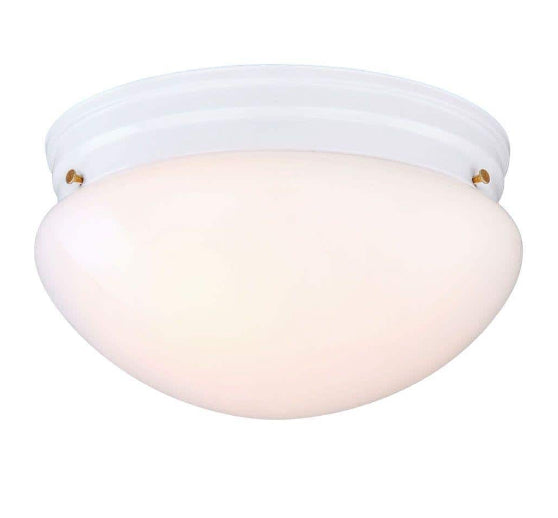 9 in. 2-Light White Mushroom Flush Mount